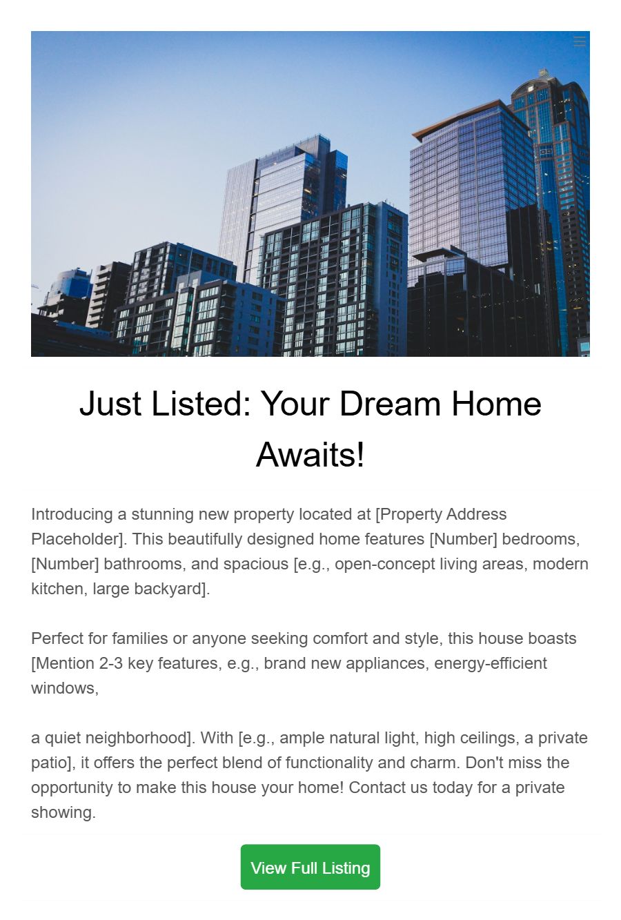 real-estate template preview