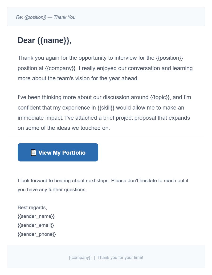 Follow Up template preview