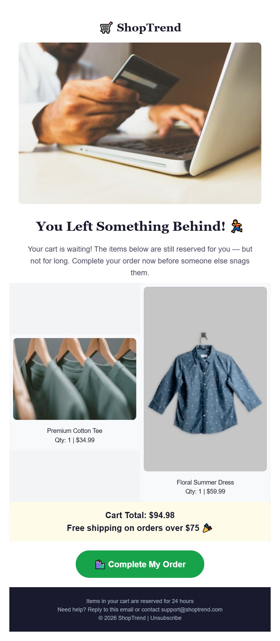 Ecommerce template preview