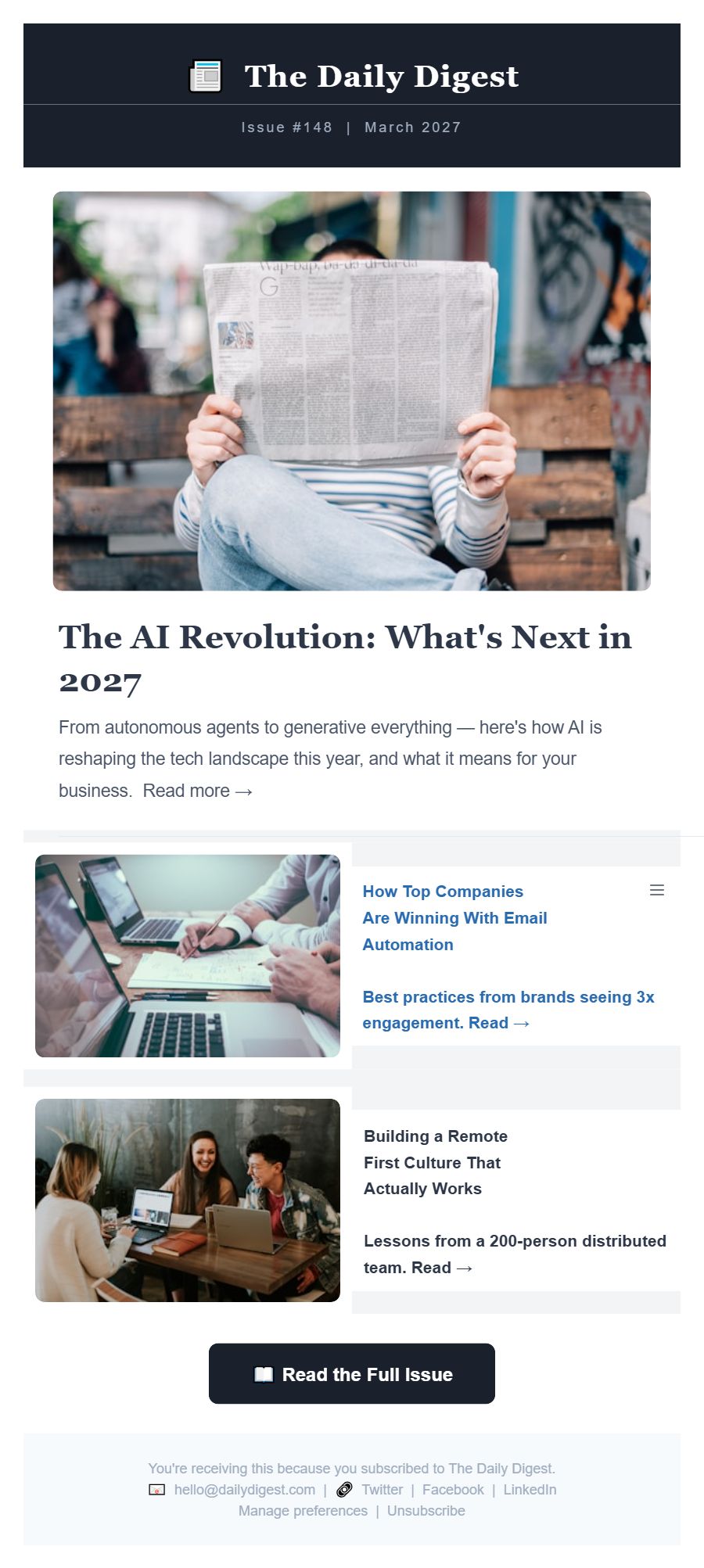 Newsletter template preview