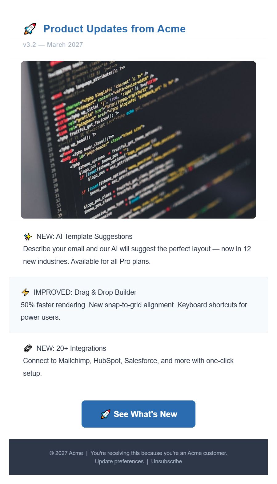 Newsletter template preview