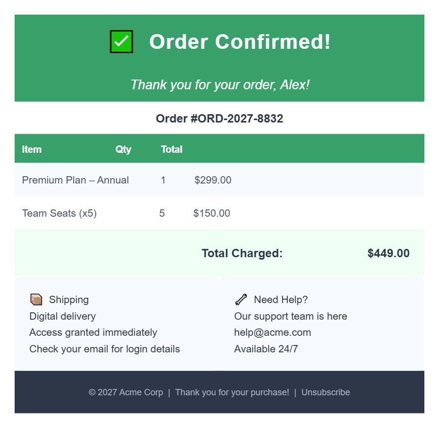 Invoice template preview