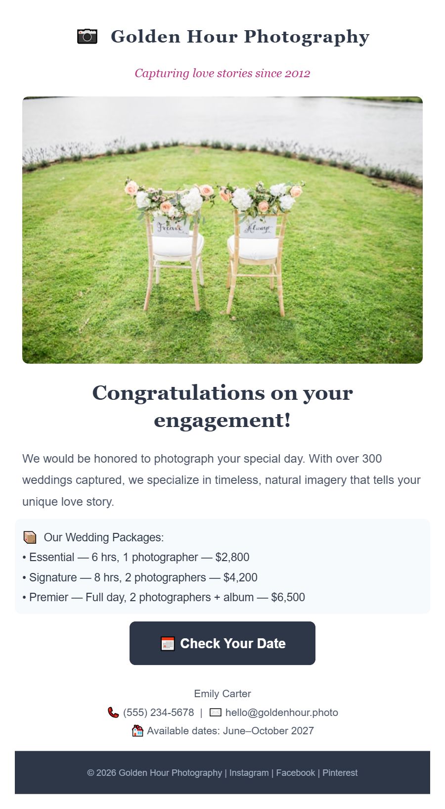 Wedding template preview