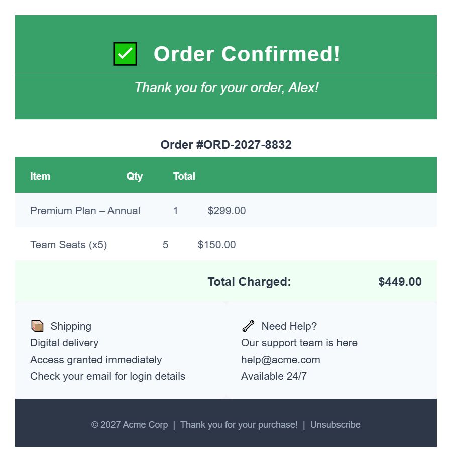 Invoice template preview